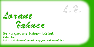 lorant hahner business card