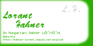 lorant hahner business card